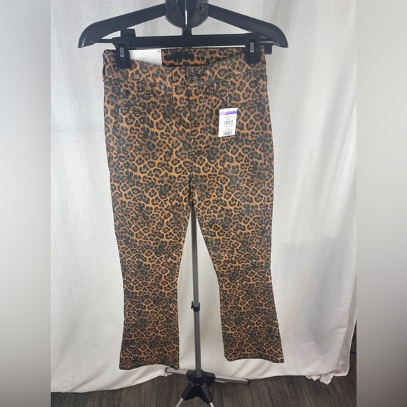 7 FOR ALL MANKIND Leopard Print High Waist Skinny Jeans size 26 NWT - Picture 11 of 15